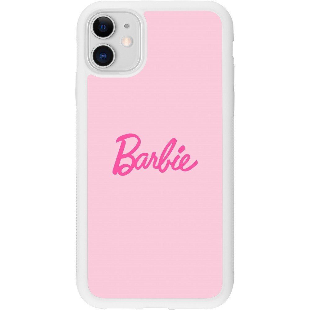 Coque iPhone 11 - Silicone rigide blanc Barbie Text