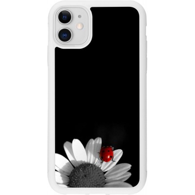 Coque iPhone 11 - Silicone rigide blanc Black and white Cox