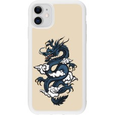 Coque iPhone 11 - Silicone rigide blanc Blue Dragon Tattoo