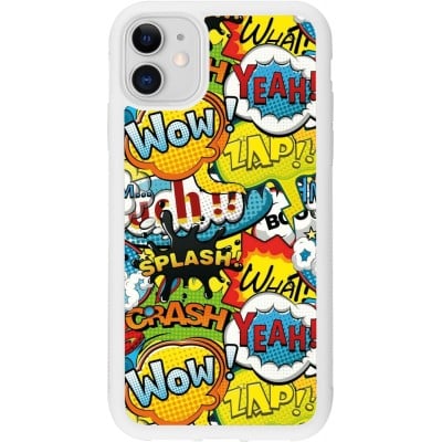 Coque iPhone 11 - Silicone rigide blanc Cartoons slogans