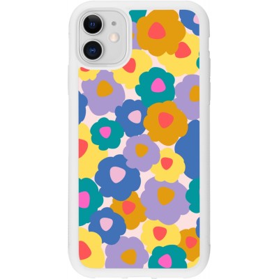 Coque iPhone 11 - Silicone rigide blanc Easter 2024 flower power