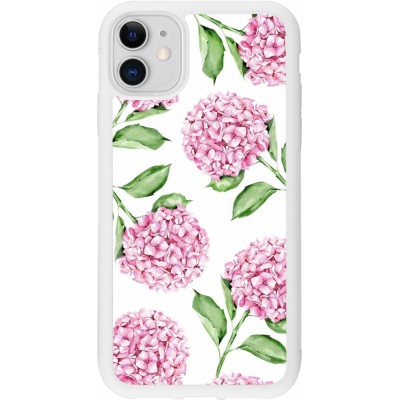 Coque iPhone 11 - Silicone rigide blanc Easter 2024 pink flowers