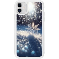 Coque iPhone 11 - Silicone rigide blanc Flocon Solaire Éclat