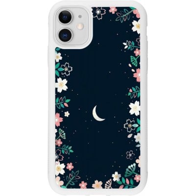 Coque iPhone 11 - Silicone rigide blanc Flowers space