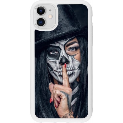 Coque iPhone 11 - Silicone rigide blanc Halloween 18 19