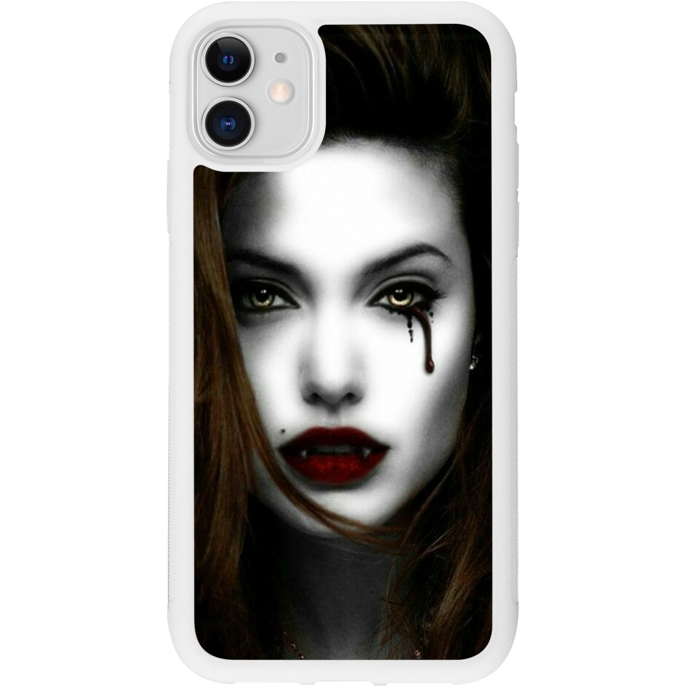 Coque iPhone 11 - Silicone rigide blanc Halloween 2023 gothic vampire