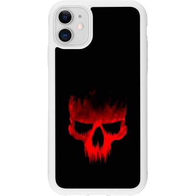 Coque iPhone 11 - Silicone rigide blanc Halloween 2023 scary skull