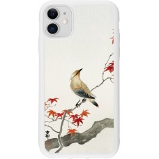 Coque iPhone 11 - Silicone rigide blanc Japanese Bird