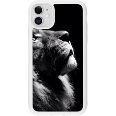 Coque iPhone 11 - Silicone rigide blanc Lion looking up