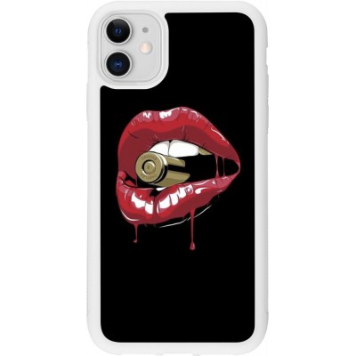 Coque iPhone 11 - Silicone rigide blanc Lips bullet