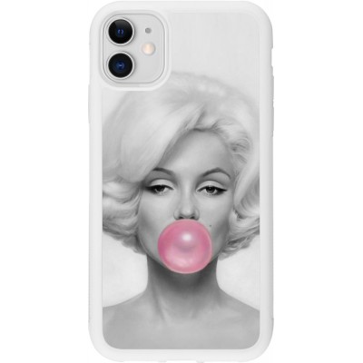 Coque iPhone 11 - Silicone rigide blanc Marilyn Bubble