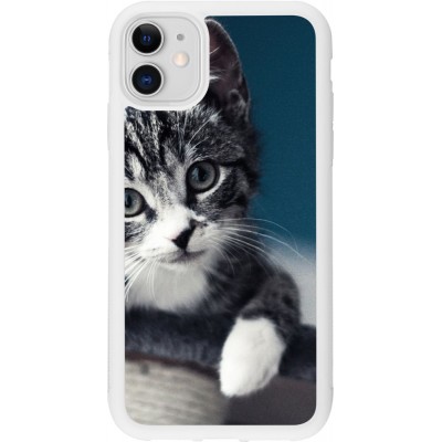 Coque iPhone 11 - Silicone rigide blanc Meow 23