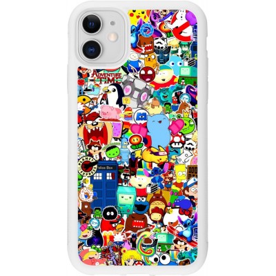 Coque iPhone 11 - Silicone rigide blanc Mixed cartoons