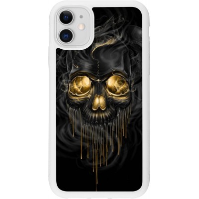 Coque iPhone 11 - Silicone rigide blanc Skull 02