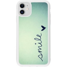 Coque iPhone 11 - Silicone rigide blanc Smile