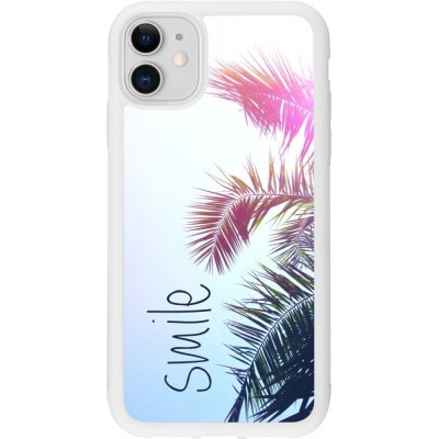 Coque iPhone 11 - Silicone rigide blanc Smile 05