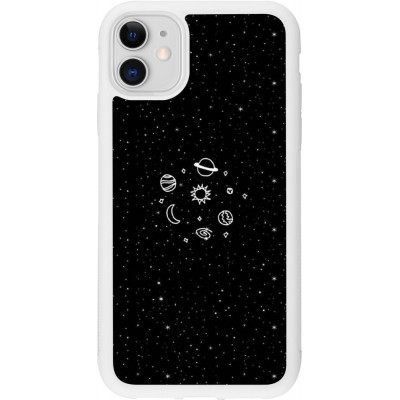 Coque iPhone 11 - Silicone rigide blanc Space Doodle