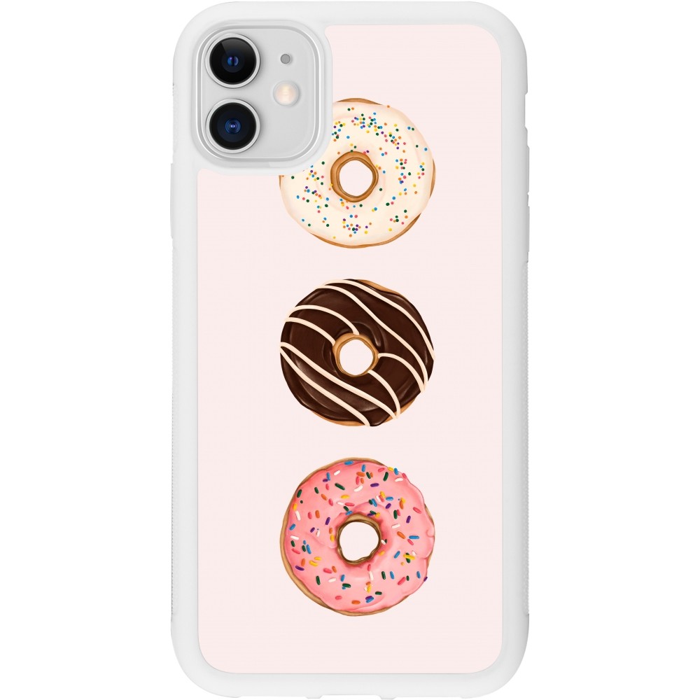 Coque iPhone 11 - Silicone rigide blanc Spring 23 donuts