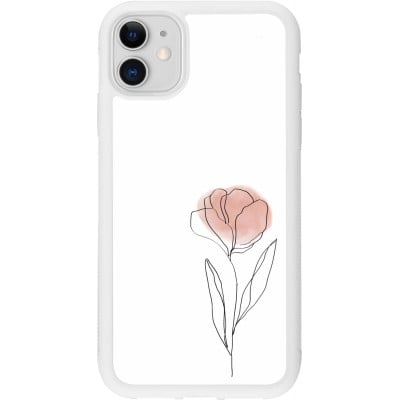 Coque iPhone 11 - Silicone rigide blanc Spring 23 minimalist flower