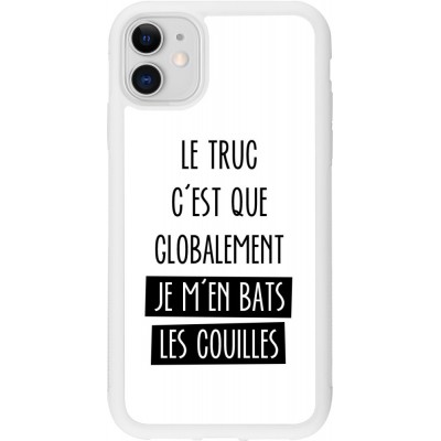 Coque iPhone 11 - Silicone rigide blanc Le truc globalement bats les couilles