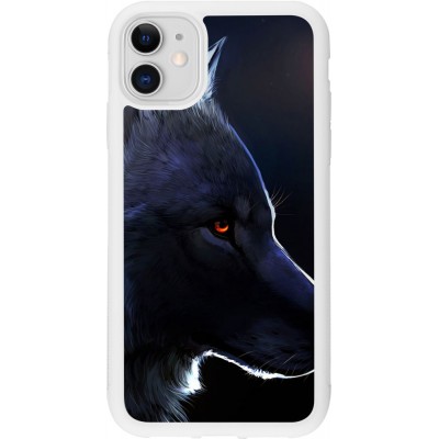 Coque iPhone 11 - Silicone rigide blanc Wolf Shape