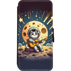 Coque iPhone 11 - Wallet noir AstroCat RockLune