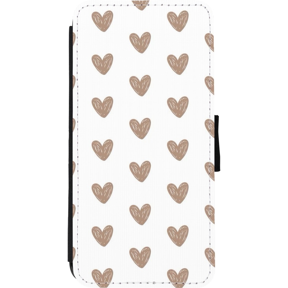 Coque iPhone 11 - Wallet noir Autumn 2024 brown hearts