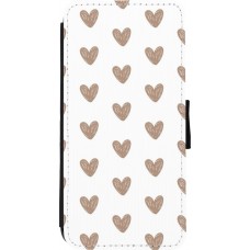 Coque iPhone 11 - Wallet noir Autumn 2024 brown hearts