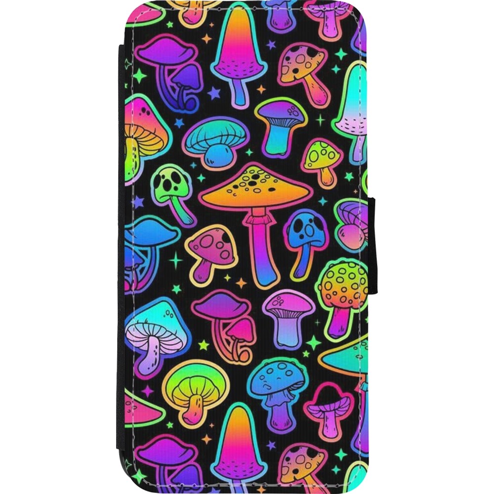 Coque iPhone 11 - Wallet noir Autumn 2024 magic mushrooms