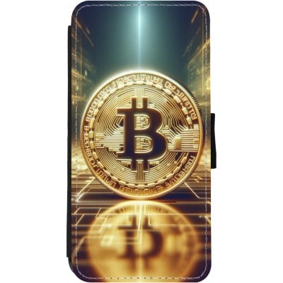 Coque iPhone 11 - Wallet noir Bitcoin Standing