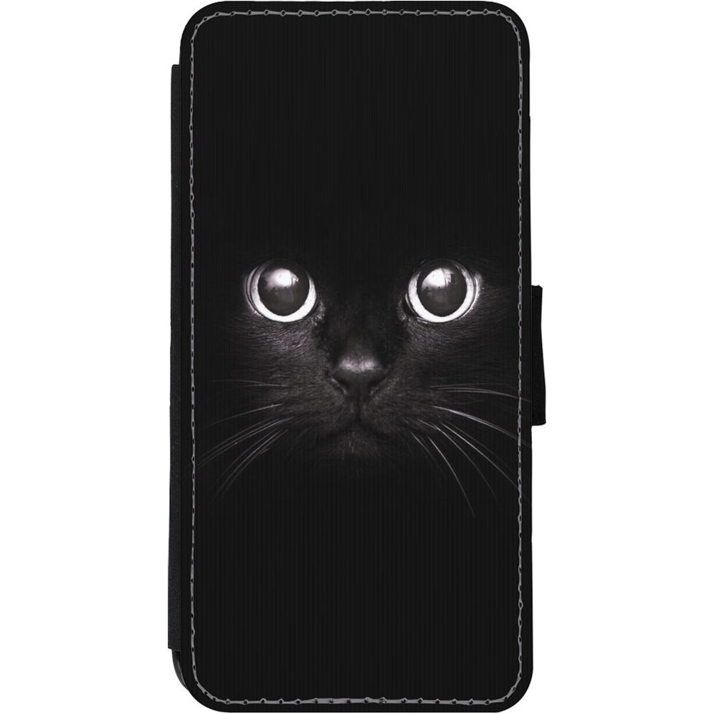 Coque iPhone 11 - Wallet noir Cat eyes