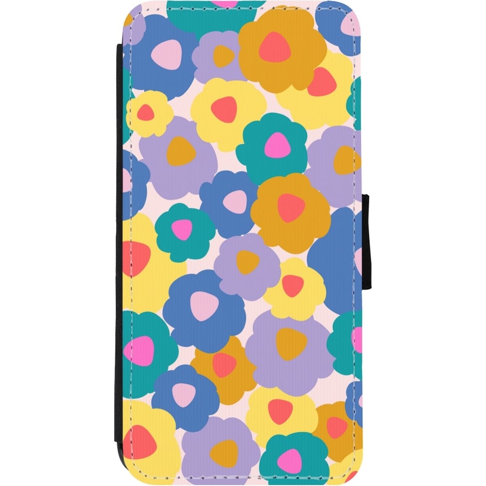 Coque iPhone 11 - Wallet noir Easter 2024 flower power