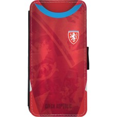 Coque iPhone 11 - Wallet noir Maillot de football République Tchèque personnalisable