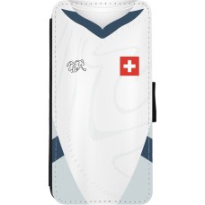 Coque iPhone 11 - Wallet noir Maillot de football Suisse Extérieur personnalisable