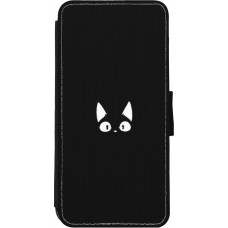 Coque iPhone 11 - Wallet noir Funny cat on black