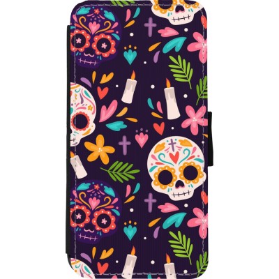 Coque iPhone 11 - Wallet noir Halloween 2023 mexican style