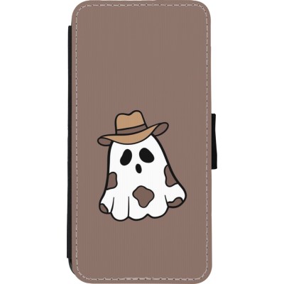 Coque iPhone 11 - Wallet noir Halloween 2024 cowboy ghost