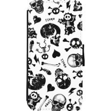 Coque iPhone 11 - Wallet noir Halloween 2024 skeleton mix