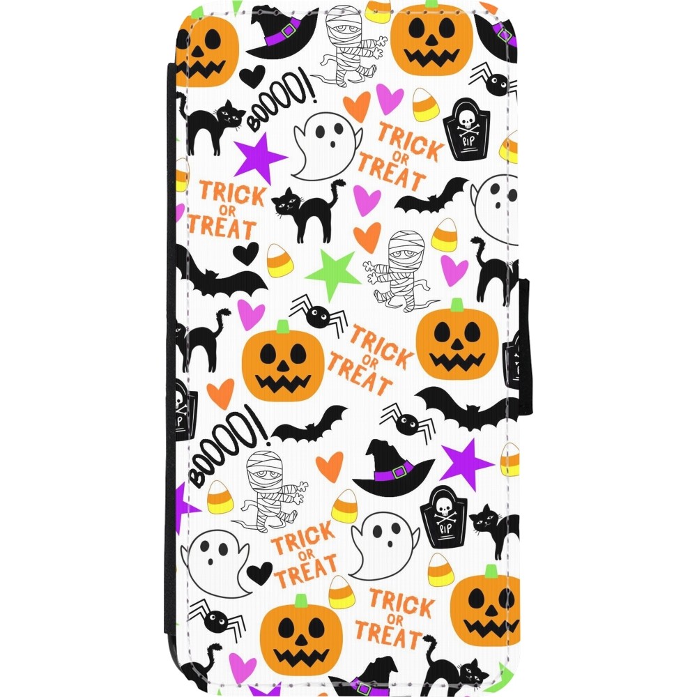 Coque iPhone 11 - Wallet noir Halloween 2024 trick or treat