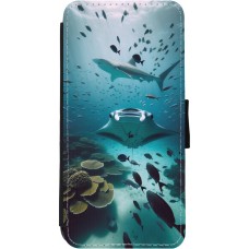 Coque iPhone 11 - Wallet noir Manta Lagon Nettoyage