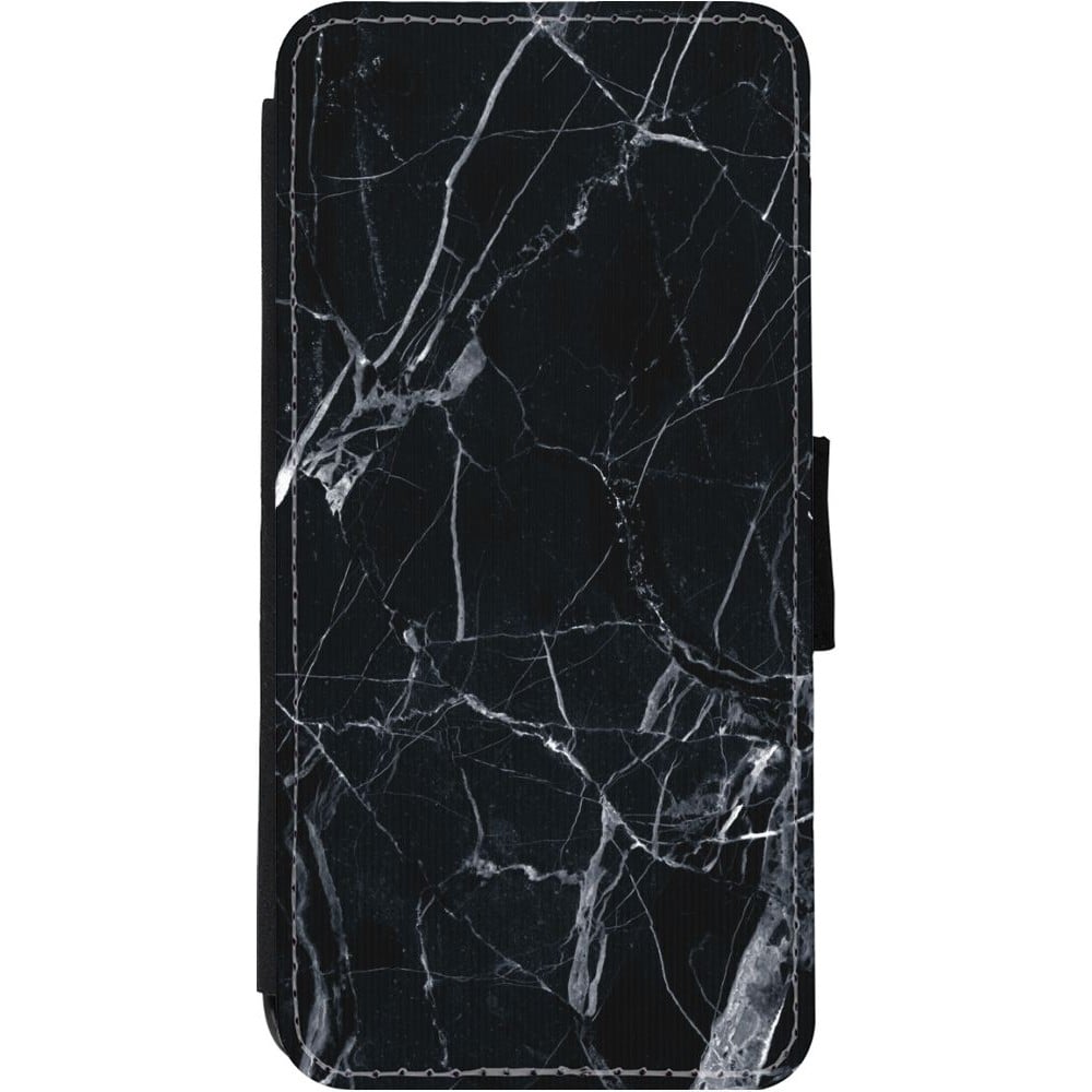 Coque iPhone 11 - Wallet noir Marble Black 01