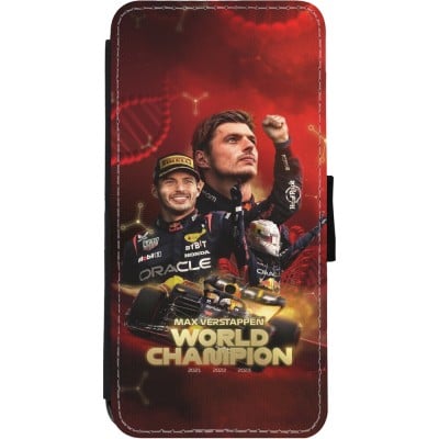 Coque iPhone 11 - Wallet noir Max Verstappen Champion 2023