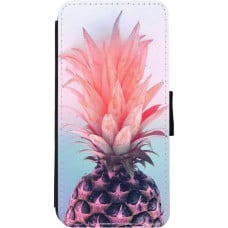 Hülle iPhone 11 - Wallet schwarz Purple Pink Pineapple