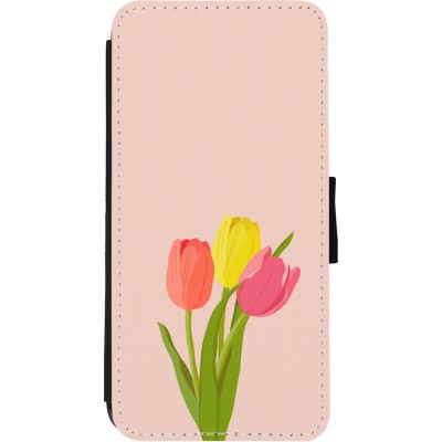 Coque iPhone 11 - Wallet noir Spring 23 tulip trio