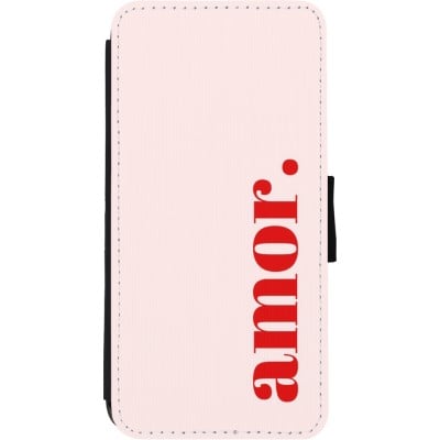 Coque iPhone 11 - Wallet noir Valentine 2024 amor