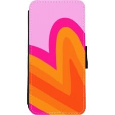 Coque iPhone 11 - Wallet noir Valentine 2024 heart gradient