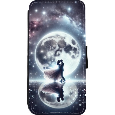 Coque iPhone 11 - Wallet noir Valentine 2024 Love under the moon