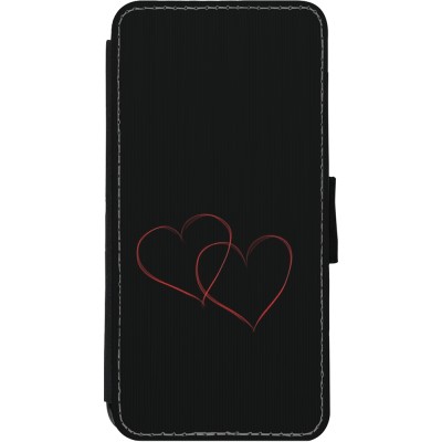 Coque iPhone 11 - Wallet noir Valentine 2023 attached heart