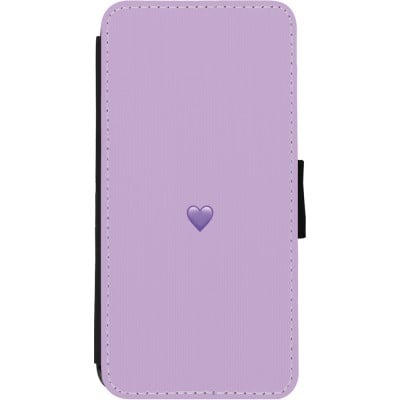 Coque iPhone 11 - Wallet noir Valentine 2023 purpule single heart