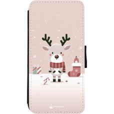 Coque iPhone 11 - Wallet noir Noël 2023 Choupinette Renne